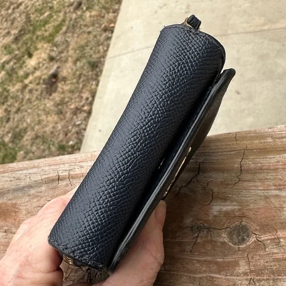 Coach Midnight Crossgrain Leather Vintage Wallet with zip inside pocket - Picture 10 of 11